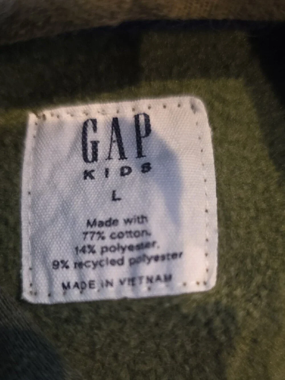 GAP Camo Hoodie Size Large